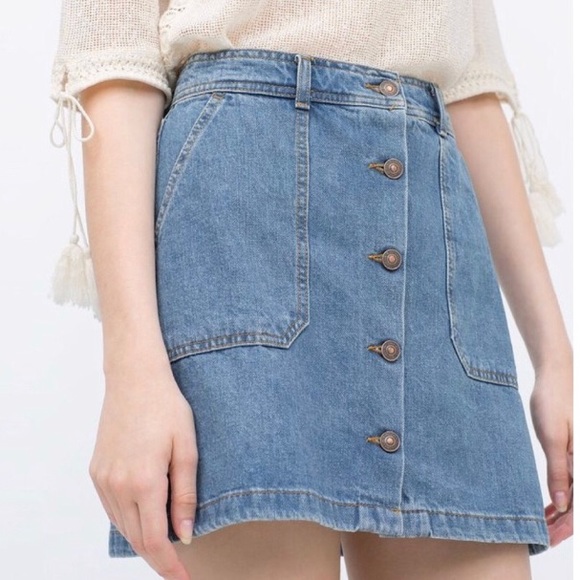 Zara Dresses & Skirts - ZARA Woman Premium Denim Collection Denim Skirt